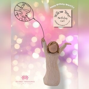 Willow Tree "Birthday Girl" with Balloon Hand-Painted Resin Figurine